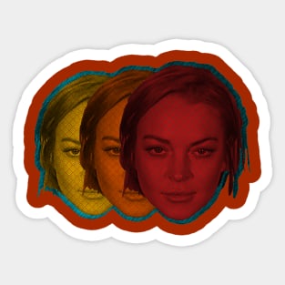 Lindsay Lohan Mugshot Threeways Sticker